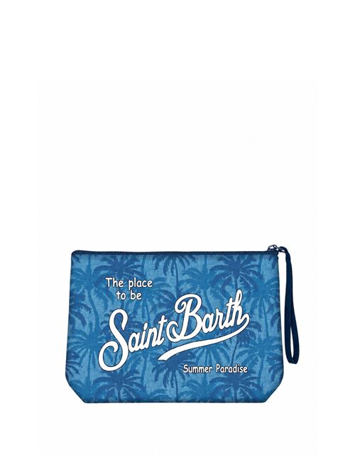 Pochette Aline in scuba con stampa palme blu Mc2 Saint Barth | ALIN00101192L